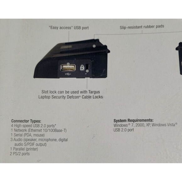 Targus ACP45US1 USB Laptop Docking Station Windows 7/2000/Vista PS/2 Dell/IBM/HP - Picture 8 of 8